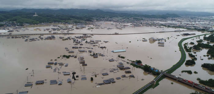 図１　浸水被害の状況（岡山県倉敷市真備町）