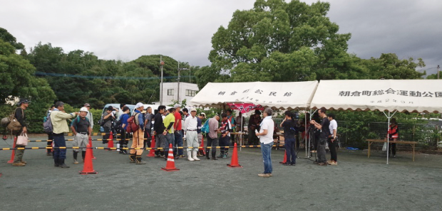 多くの団体と協働して災害ボランティアセンターを運営（九州北部豪雨・福岡県朝倉市災害ボランティアセンター）