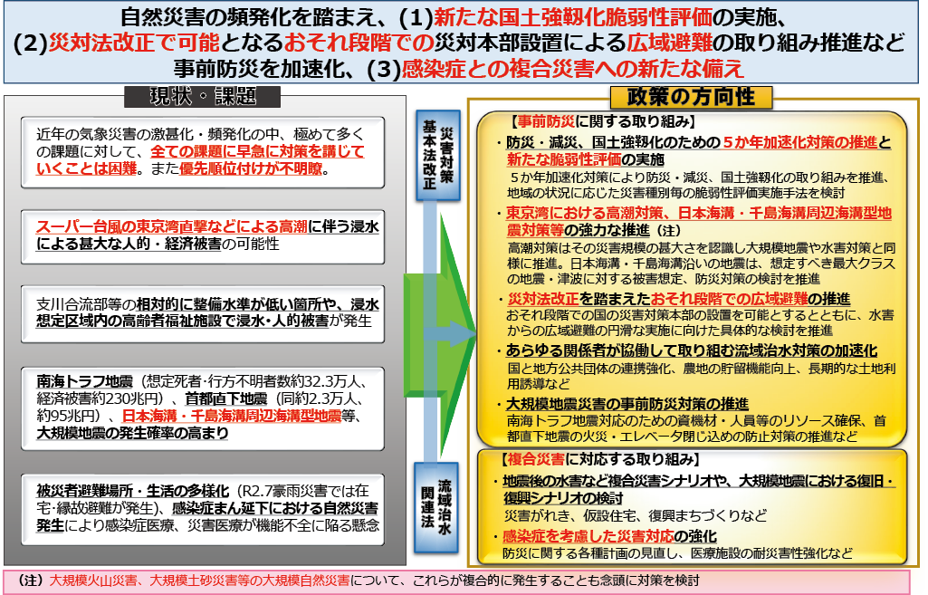 【防災・減災、国土強靱化新時代】事前防災・複合災害WG提言
