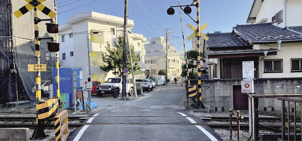 かつての江ノ島電鉄由比ヶ浜停留所があったあたり。津波はここまで達した