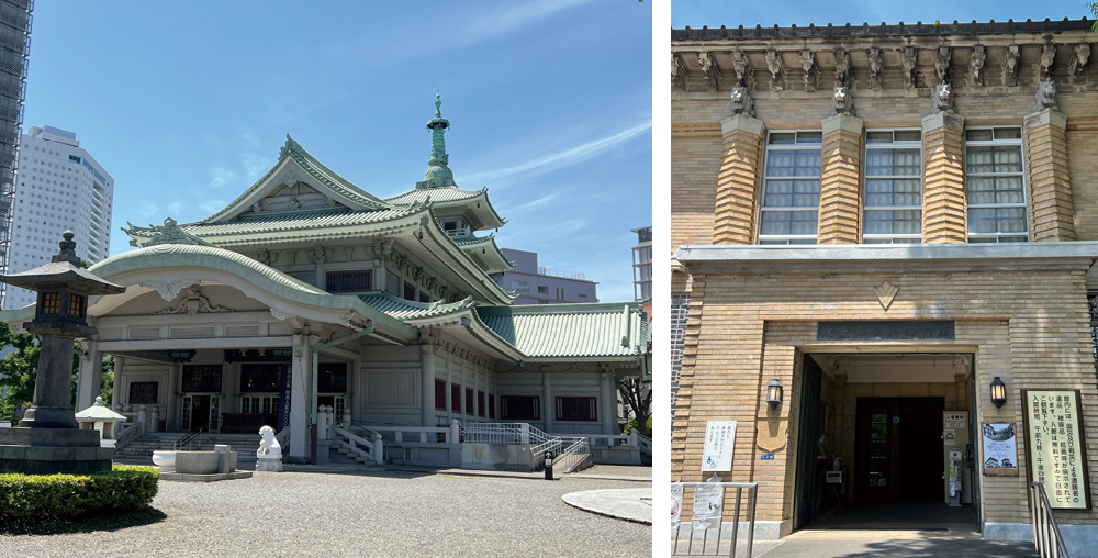横網町公園に建つ東京慰霊堂と東京都復興記念館