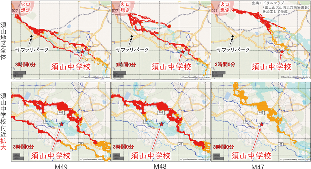 溶岩流可視化2D動画(須山地区拡大図)