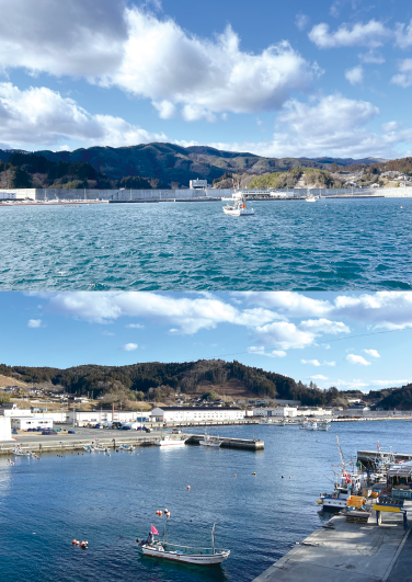 長部漁港と広田漁港