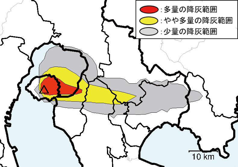 降灰予報の例(桜島)