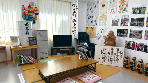 やまこし復興交流館おらたるの展示スペース（2024年9月撮影）