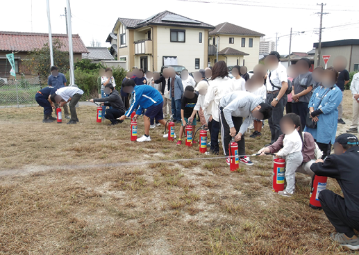自主防災訓練の様子（上羽角町自主防災会提供）