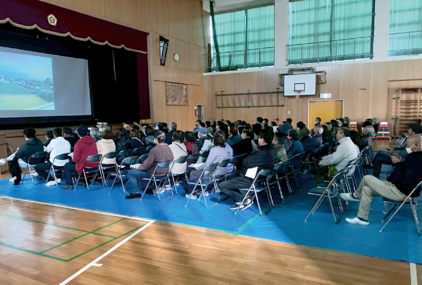 防災訓練時に実施した講演会の様子（田口さん提供）