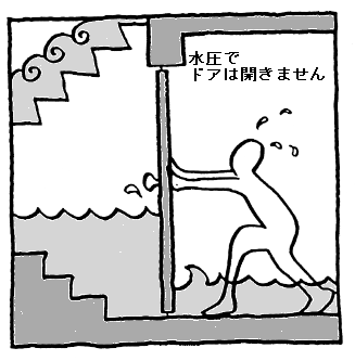 水圧でドアは開きません