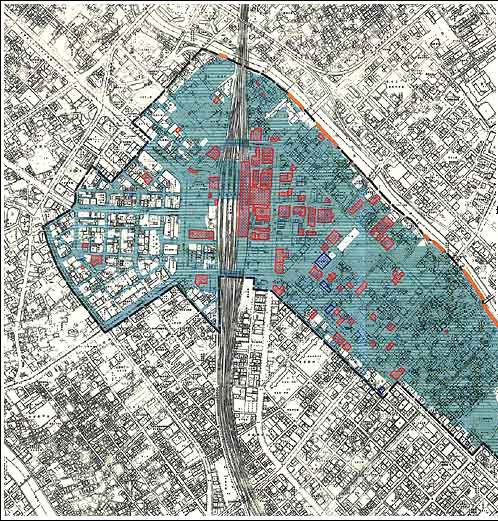 1999年６月29日豪雨　浸水状況図（博多駅周辺地区）
