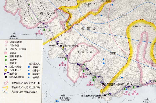 火山噴火災害の予測事例（大正噴火の規模を想定）