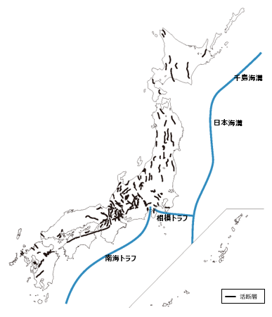 我が国の主な活断層