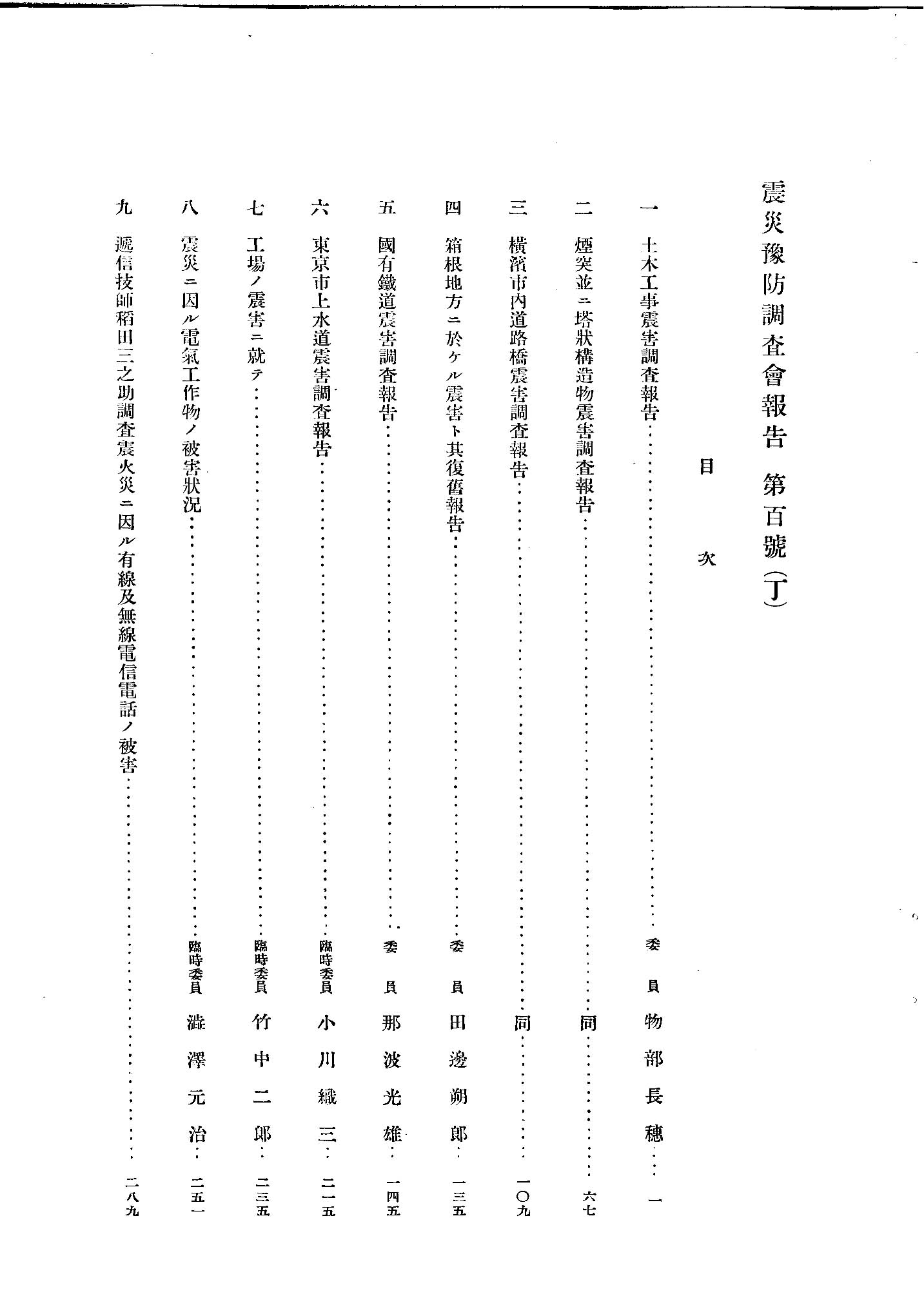 100号（丁）目次