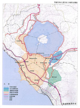 図 避難指示区域図(2000/3/29,3/31)(提供：北海道開発局)