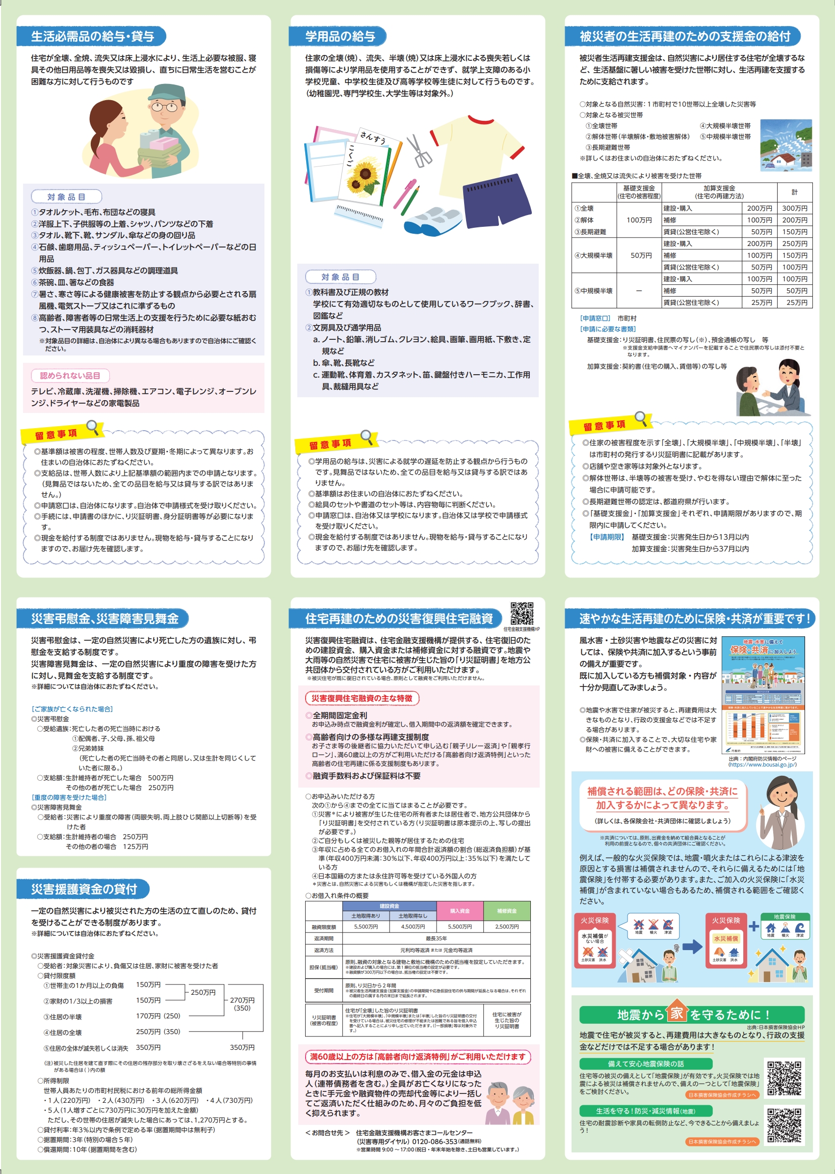 災害時は自治体から救助が受けられます（リーフレットデータ裏面）