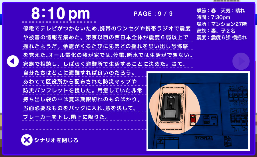 想定シナリオ - マンションで 9/9